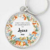 Gepersonaliseerde eerste Kerstmis als grootouders Sleutelhanger (Voorkant)