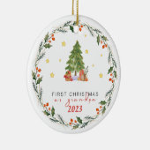 Gepersonaliseerde Eerste Kerstmis als Opa Keramisch Ornament (Rechts)