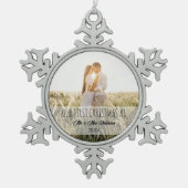 Gepersonaliseerde Eerste Kerstmis Getrouwd als Mr  Tin Sneeuwvlok Ornament (Voorkant)