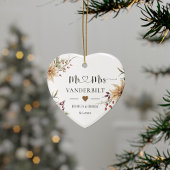 Gepersonaliseerde Eerste Kerstmis Getrouwd Keepsak Keramisch Ornament
