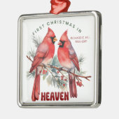 Gepersonaliseerde eerste Kerstmis in de hemel Metalen Ornament (Links)