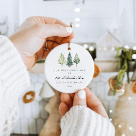 Gepersonaliseerde Eerste Kerstmis in Ons Nieuwe Hu Keramisch Ornament