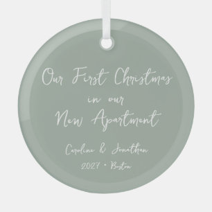Gepersonaliseerde Eerste Kerstmis Nieuwe Apparteme Glas Ornament