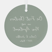 Gepersonaliseerde Eerste Kerstmis Nieuwe Apparteme Glas Ornament (Achterkant)