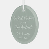 Gepersonaliseerde Eerste Kerstmis Nieuwe Apparteme Glas Ornament (Voorkant links)