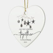 Gepersonaliseerde Eerste Kerstmis samen Namen Keramisch Ornament (Links)