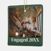 Gepersonaliseerde eerste Kerstmis verloofd paar gr Keramisch Ornament (Links)