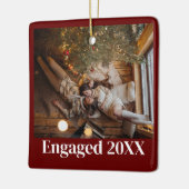 Gepersonaliseerde eerste Kerstmis verloofd paar ro Keramisch Ornament (Links)