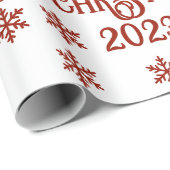 Gepersonaliseerde eerste kersttekst cadeaupapier (Rol Hoek)