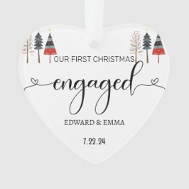 Gepersonaliseerde Eerste Kerstverloofde Gift Ornam Ornament