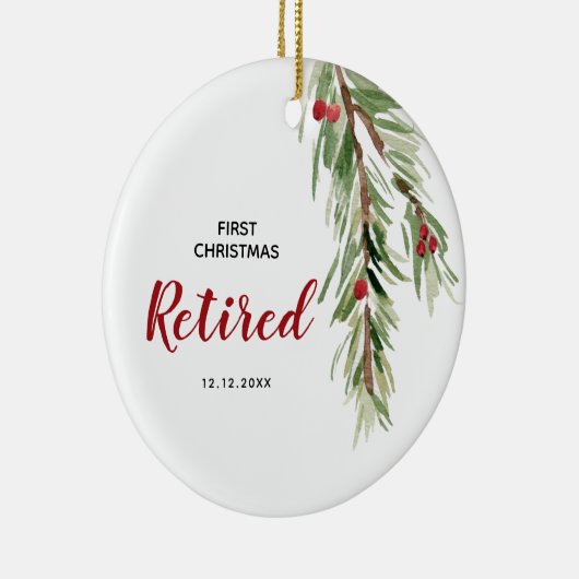 Gepersonaliseerde eerste kerstversiering keramisch ornament (Rechts)