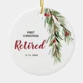 Gepersonaliseerde eerste kerstversiering keramisch ornament (Voorkant)