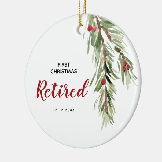 Gepersonaliseerde eerste kerstversiering keramisch ornament (Links)