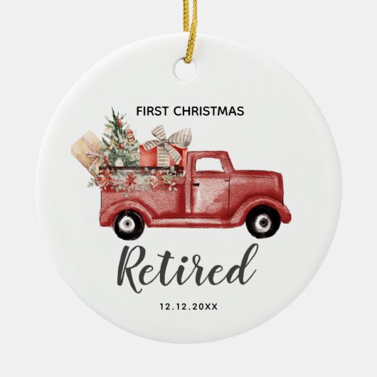 Gepersonaliseerde eerste kerstversiering keramisch ornament (Voorkant)
