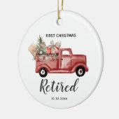 Gepersonaliseerde eerste kerstversiering keramisch ornament (Links)