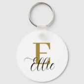 Gepersonaliseerde eerste letter en naam Keepsake Sleutelhanger (Voorkant)