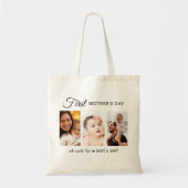 Gepersonaliseerde eerste Moederdag 3 Fotocollage Tote Bag (Voorkant)