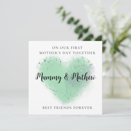 Gepersonaliseerde eerste Moederdag Beste vrienden  Feestdagenkaart (Staand voorkant)