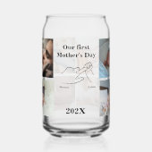 Gepersonaliseerde eerste Moederdag fotocollage Blikvorm Glas (Links)