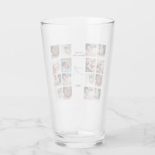 Gepersonaliseerde eerste Moederdag fotocollage Glas (Achterkant)