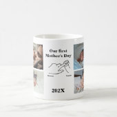 Gepersonaliseerde eerste Moederdag fotocollage Koffiemok (Center)