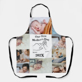 Gepersonaliseerde eerste Moederdag fotocollage Schort (Voorkant)