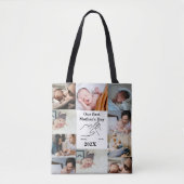 Gepersonaliseerde eerste Moederdag fotocollage Tote Bag (Voorkant)