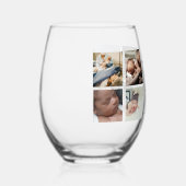 Gepersonaliseerde eerste Moederdag fotocollage Wijnglas Zonder Voet (Links)