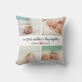 Gepersonaliseerde eerste Moederdag met 4 foto's Kussen (Voorkant)