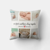 Gepersonaliseerde eerste Moederdag met 6 foto's Kussen (Achterkant)