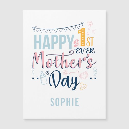 Gepersonaliseerde eerste Moederdag ooit 1e keer ma (Voorkant)