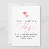 Gepersonaliseerde eerste Moederdag voor vrouw, Pat Feestdagenkaart (Voorkant)