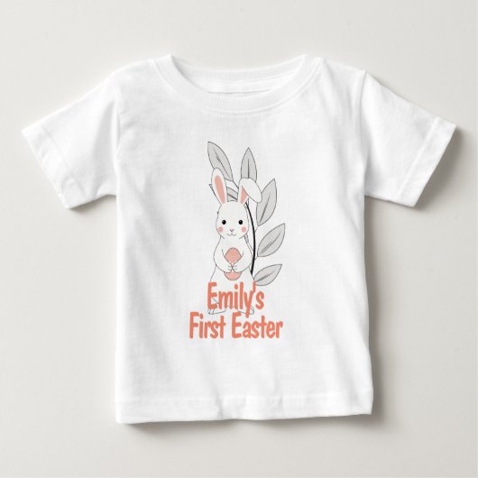 Gepersonaliseerde Eerste Paashaas Kinder Shirt (Voorkant)
