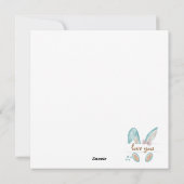 Gepersonaliseerde eerste paaskonijn, 1e paaskonijn feestdagenkaart (Achterkant)