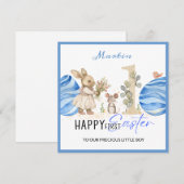 Gepersonaliseerde Eerste Paaskonijn, Paashaas, 2Ka Feestdagenkaart (Voorkant / Achterkant)