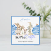 Gepersonaliseerde Eerste Paaskonijn, Paashaas, 2Ka Feestdagenkaart (Staand voorkant)