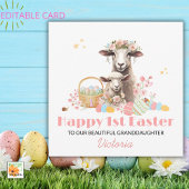 Gepersonaliseerde Eerste Paasschotel, 1e Paaslam K Feestdagenkaart