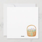 Gepersonaliseerde Eerste Pasen Kaart, 1e BLAUW Lam Feestdagenkaart (Achterkant)