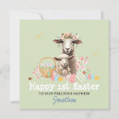 Gepersonaliseerde Eerste Pasen Kaart, 1e JONGEN GR Feestdagenkaart (Voorkant)