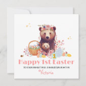 Gepersonaliseerde Eerste Pasen Kaart, 1e Pasen Bee Feestdagenkaart (Voorkant)