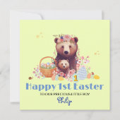 Gepersonaliseerde Eerste Pasen Kaart, 1e Pasen Bee Feestdagenkaart (Voorkant)