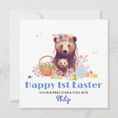 Gepersonaliseerde Eerste Pasen Kaart, 1e Pasen Bee Feestdagenkaart (Voorkant)