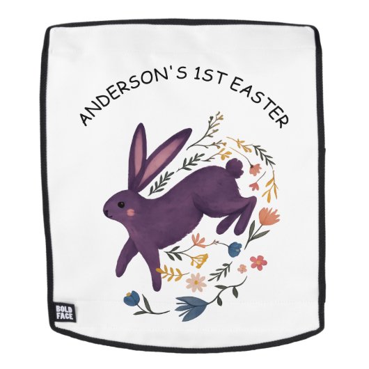 Gepersonaliseerde eerste Pasen mini tas met naam N (Verwijderbaar gezicht)