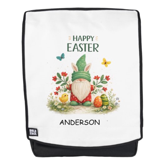 Gepersonaliseerde eerste Pasen mini tas met naam N (Voorkant)