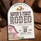 Gepersonaliseerde eerste Rodeo Arched 1e verjaarda Kaart
