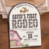 Gepersonaliseerde eerste Rodeo Arched 1e verjaarda Kaart