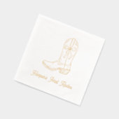 Gepersonaliseerde eerste Rodeo Verjaardag Gouden s Folie Servetten (Links)