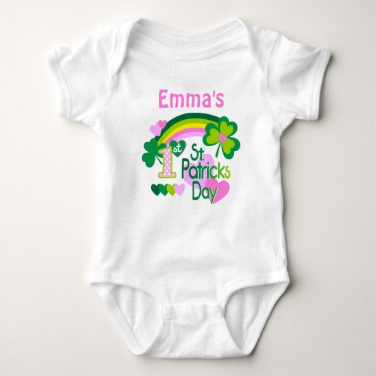 Gepersonaliseerde eerste St Patrick's Day Romper (Voorkant)