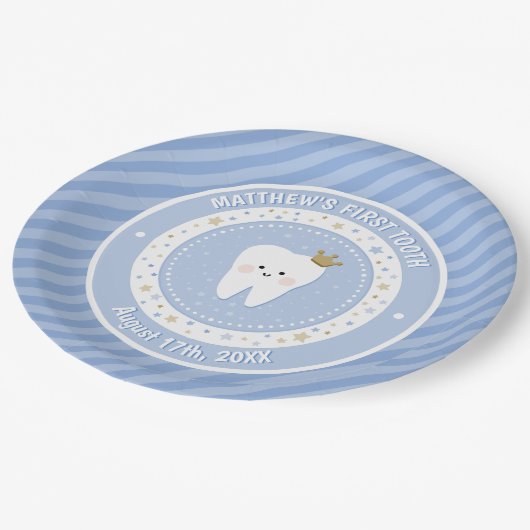 Gepersonaliseerde eerste tand papieren bordje (Gekanteld)