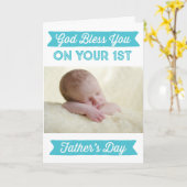 Gepersonaliseerde Eerste Vaderdag - God zegene Kaart (Gele Bloem)